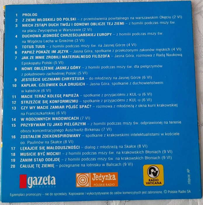 Słowo Papieża - Pierwsza pielgrzymka 1979 - płyta CD.