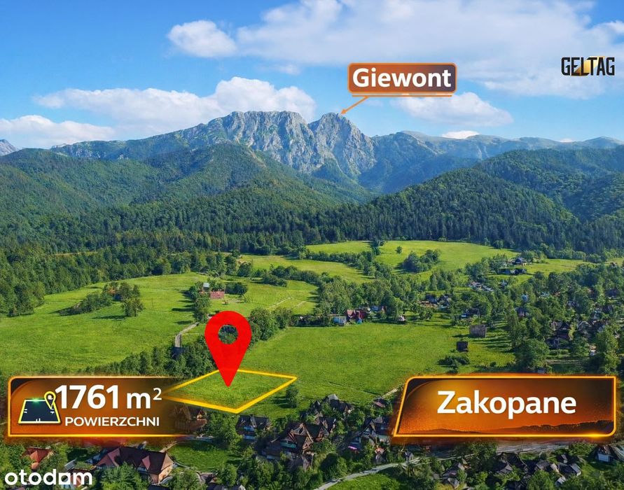 Działka inwestycyjna Zakopane / widok na Tatry / PUM do 710 m²