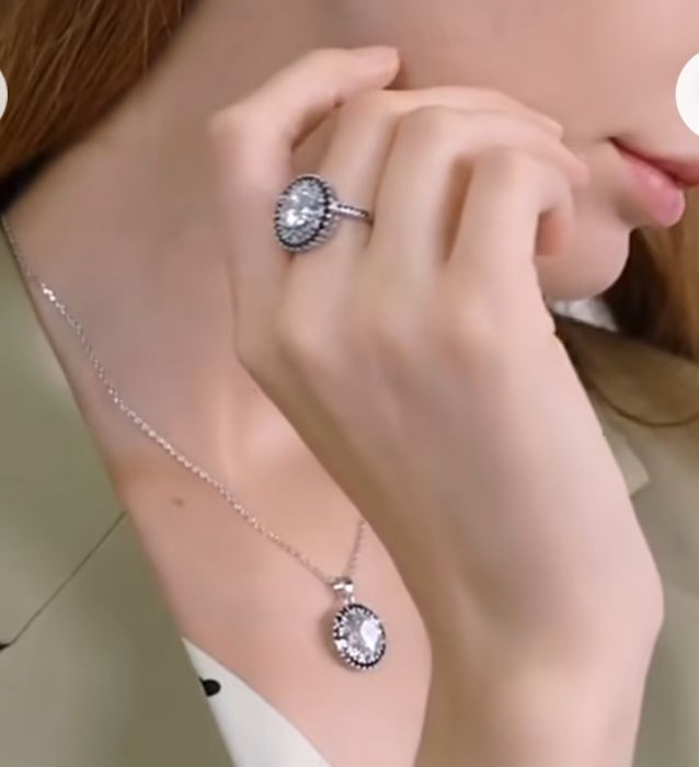 Серебро стерлинговое 925 пробы кольцо, серьги, цепочка с кулоном