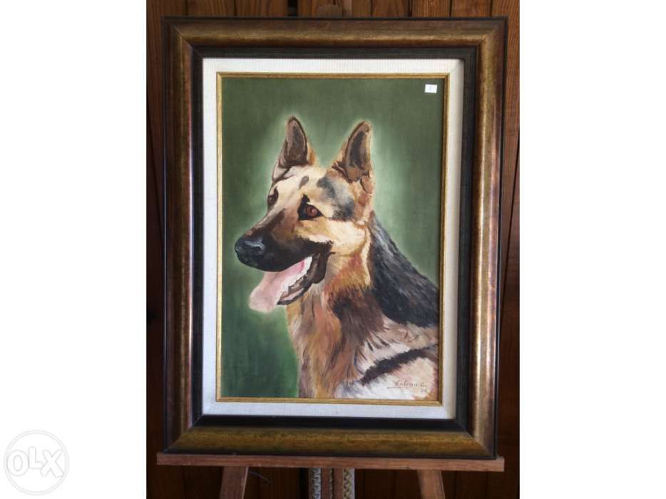 Arte - Óleo Pastor Alemão ANTIGO64729949129347120