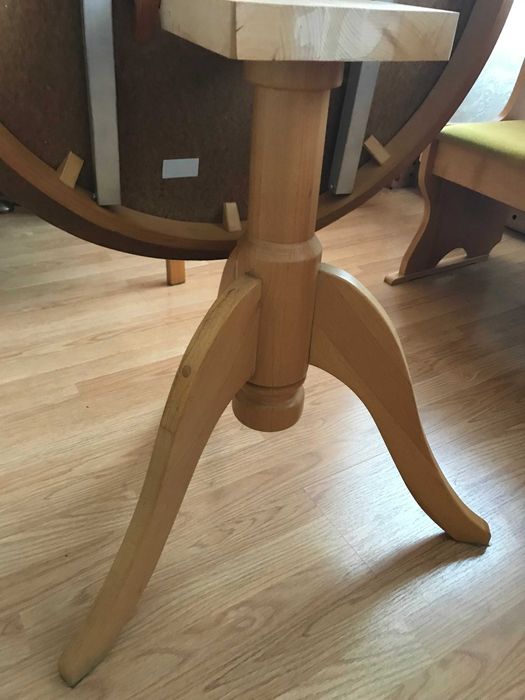 Oryginalny stół bukowy rozkładany jasny ozdobne nog