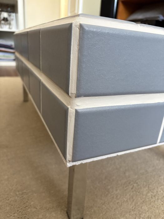 Mesa de Centro em azulejo azul claro