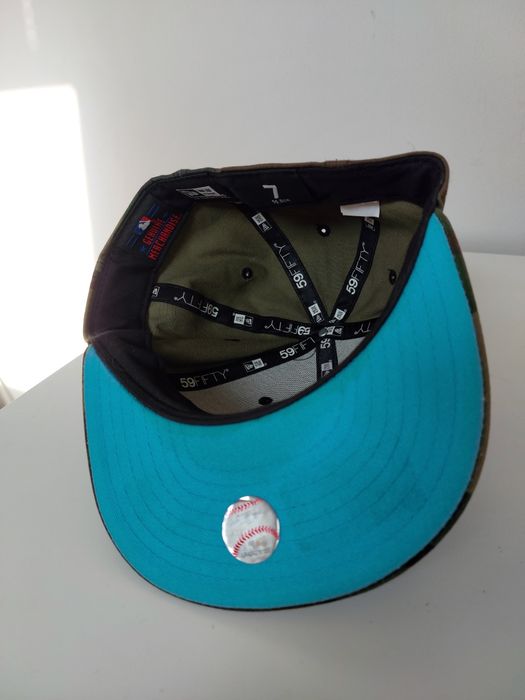 UNIKAT Full cap LA new era 7 55.8 cm moro turkus czapka z daszkiem