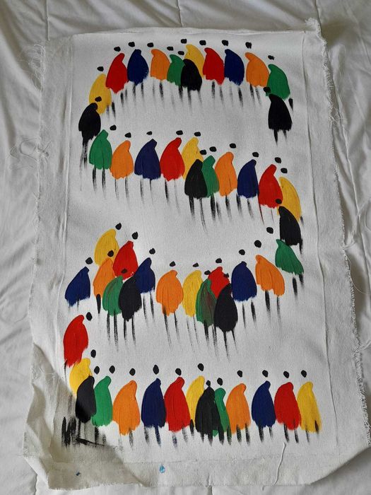 Quadro Marroquino Novo – Pintura Colorida em Tecido 97x61cm