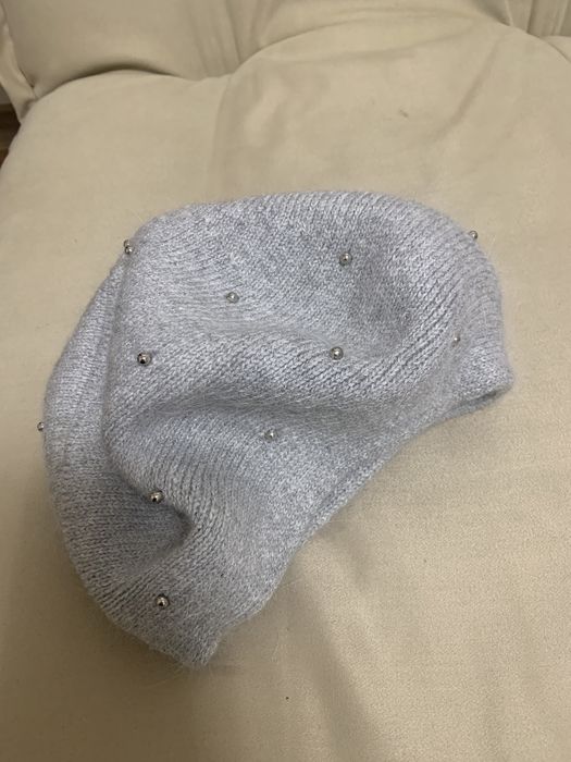 Берет зимний серый