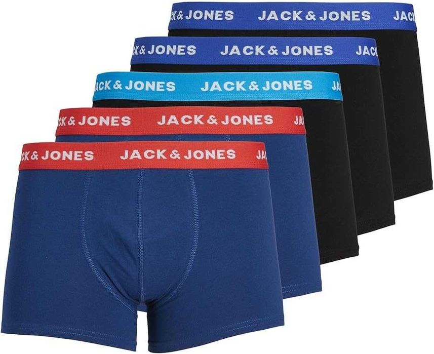 Męskie Bokserki 5-Pak JACK & JONES Jaclee Bawełniane Surf The Web XL