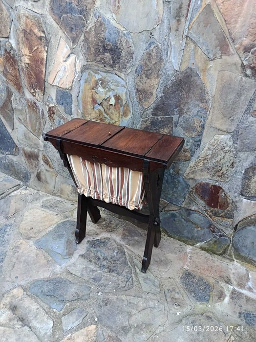 Caixa de Costura Madeira Maciça Carvalho Centenária 65 cm