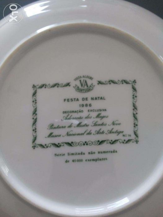 Prato natal Vista Alegre nº 16-1986