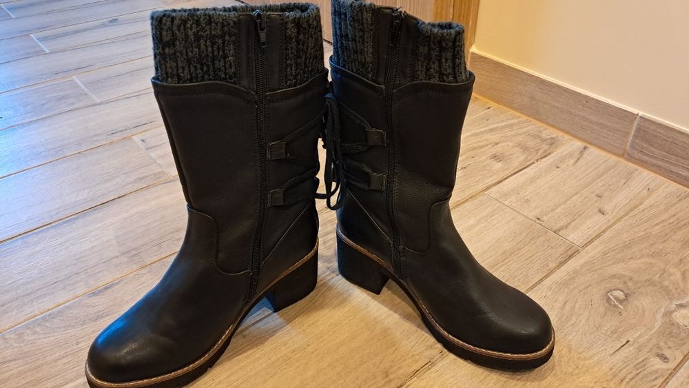 Skórzane kozaki Rieker 38 nowe