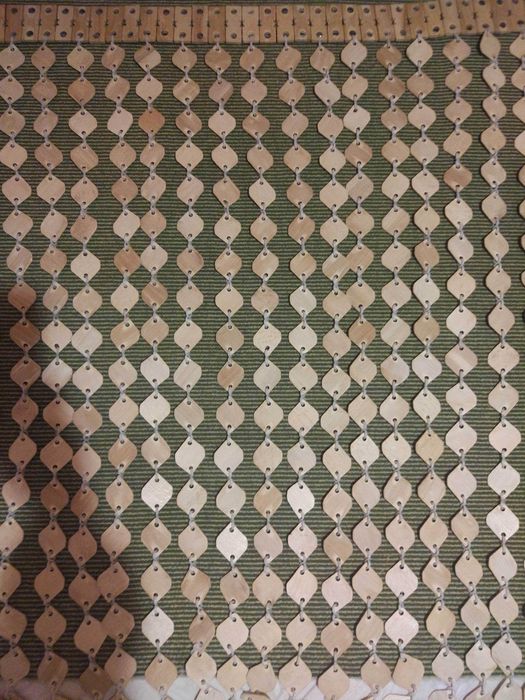 Штора з дерева, деревянная штора ромбы-листики. Размеры 1м на 2м