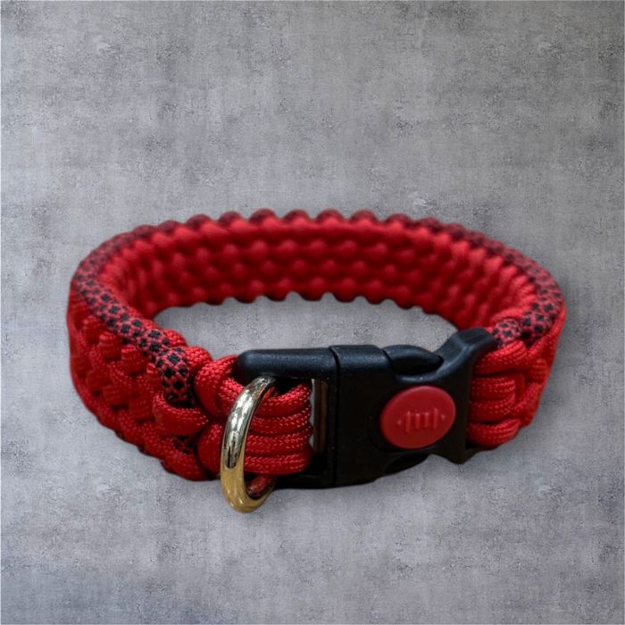 Obroża dla psa czerwona pleciona zapinana na zatrzask nowa