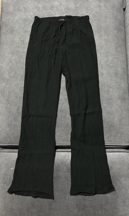 Штани чорні, довгі, жаті zara