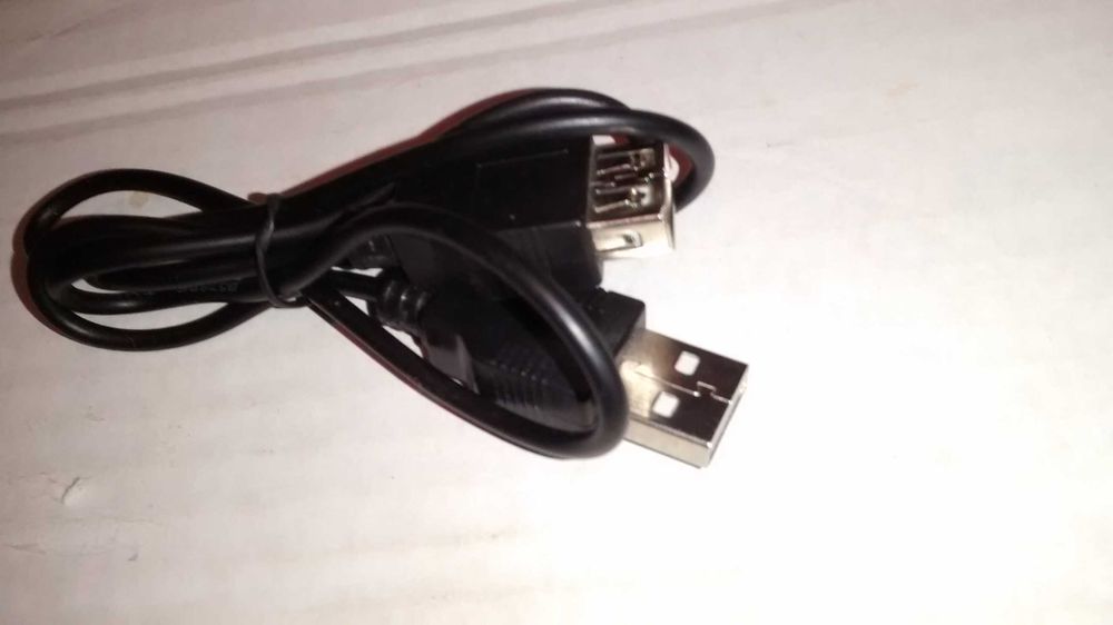 Кабель USB - удлинитель, длина 0,5м, черный