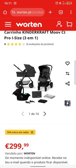 Carrinho de bebe Kinderkraft