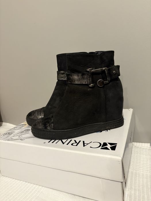 Skórzane botki zimowe