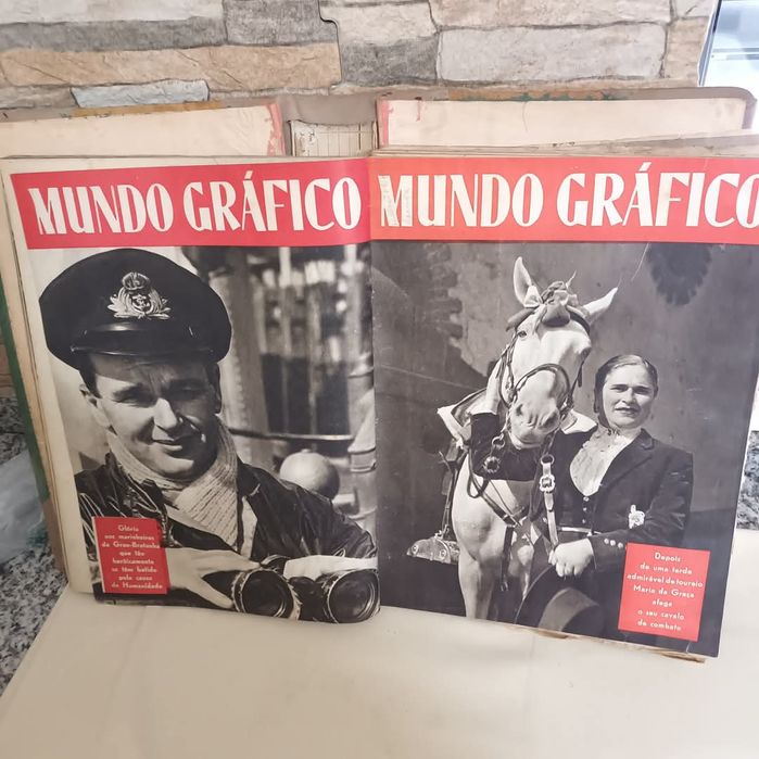 2 encadernações revistas MUNDO GRÁFICO anos 40 com faltas ou falhas