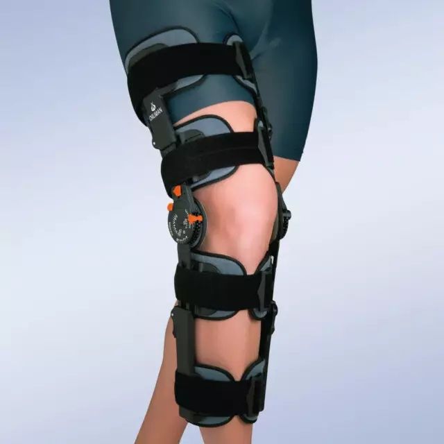 Stabilizator stawu kolanowego z regulacją kąta zgięcia i wyprostu