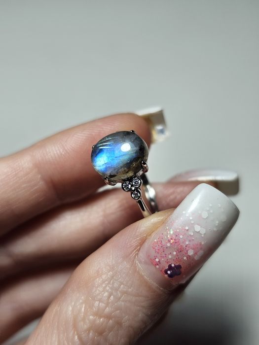 Labradoryt naturalny Pierścionek