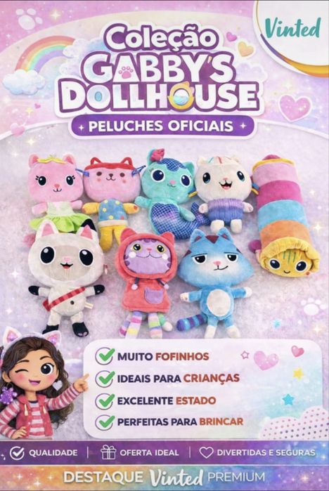 Peluches Gabby’s Dollhouse Originais – Conjunto Completo |