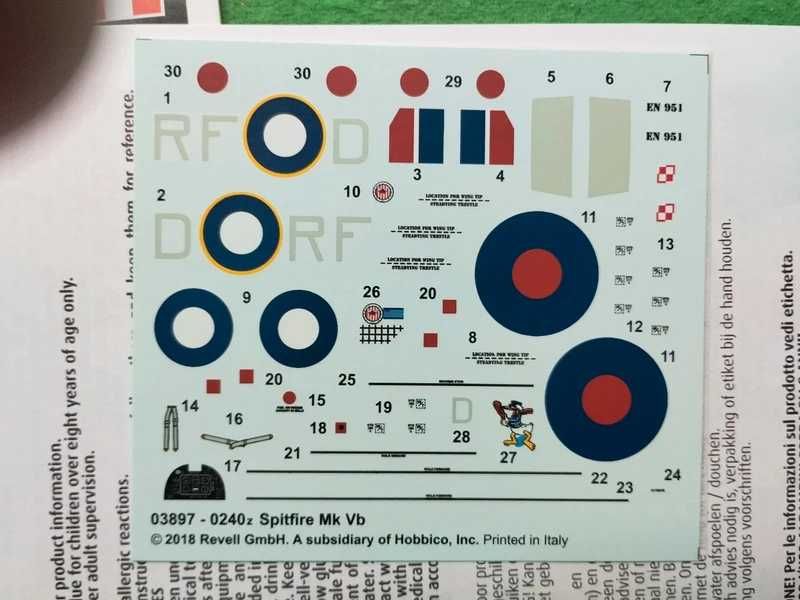1/72 Revell 03897 Vickers Supermarine Spitfire Mk.Vb Pmask canopy mask