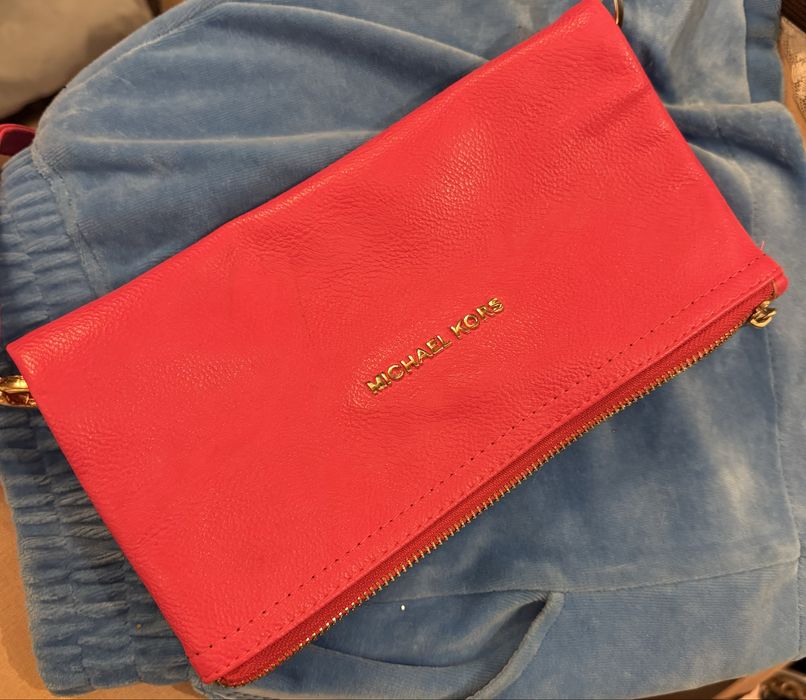 Mała torebka na ramę fuksja Michael kors