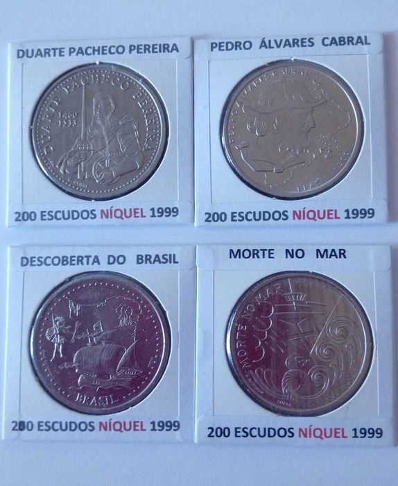 3 Séries comemorativas  Moedas 200 escudos  Descobrimentos Portugueses