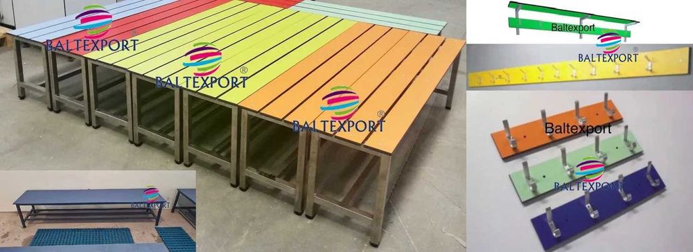 Banco Balneário Corrido Escola Ginásio Vestiário Madeir Pinho Fenólico