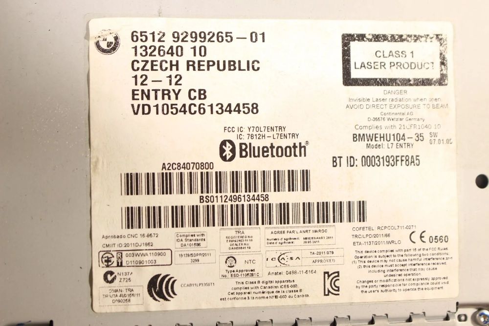 Rádio / auto-rádio BMW 3 (F30, F80)