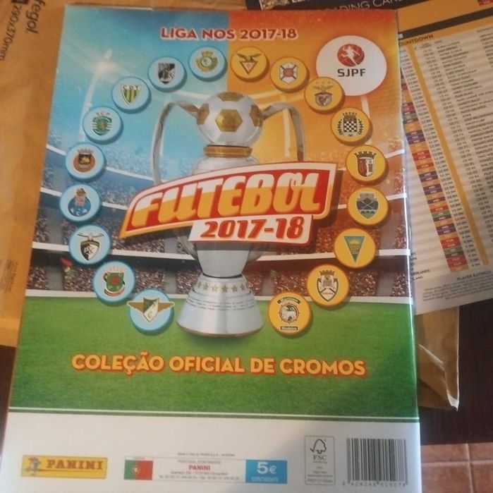 Caderneta cromos vazia liga 2017/18