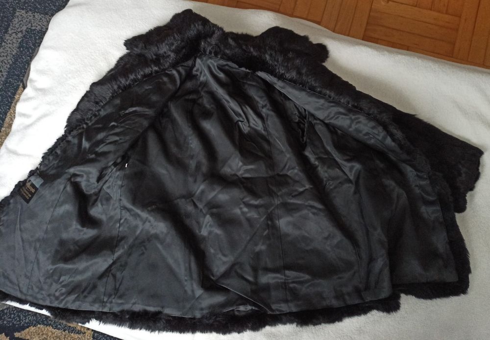 Naturalne czarne futro z królika