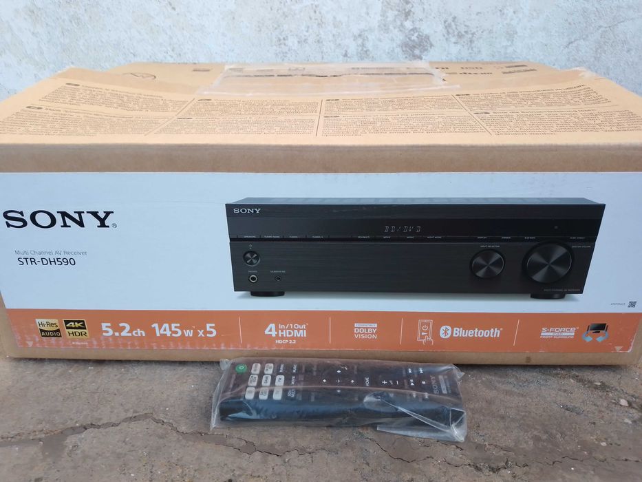 Recetor AV de Cinema em casa de 5.2 Sony STR-DH590 com 7 Colunas.
