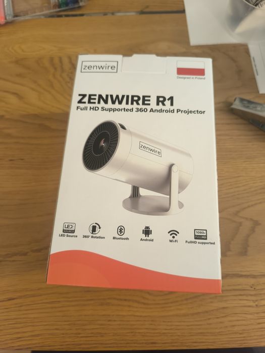 Przenośny mini projektor Zenwire R1 full HD 4k 360 Android rzutnik wif