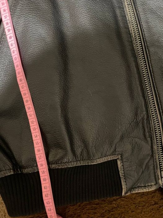 Кожаная куртка бомбер Zara XL