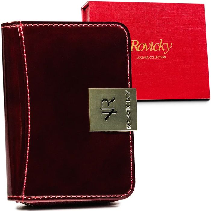 portfel skóra naturalna czerwony damski