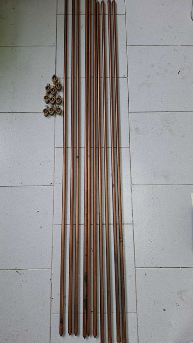 Elétrodos de terra em aço, cobreados, com abraçadeiras