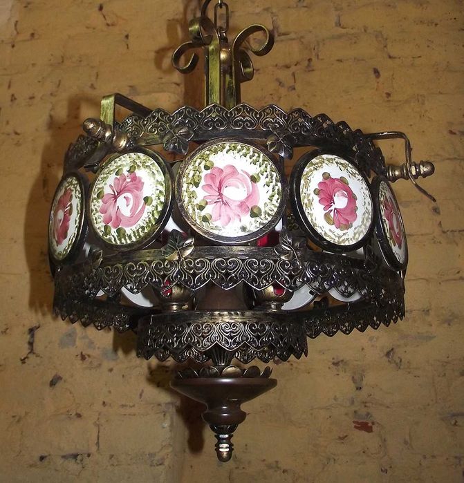 Pałacowa lampa wisząca kuta malowana WYPRZEDAŻ