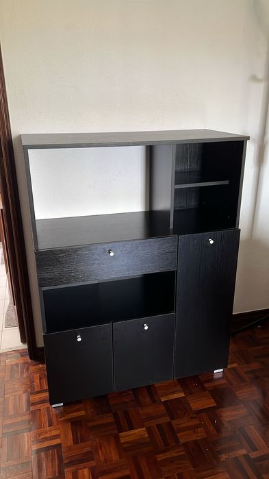 Armário cozinha preto, funcional está novo.