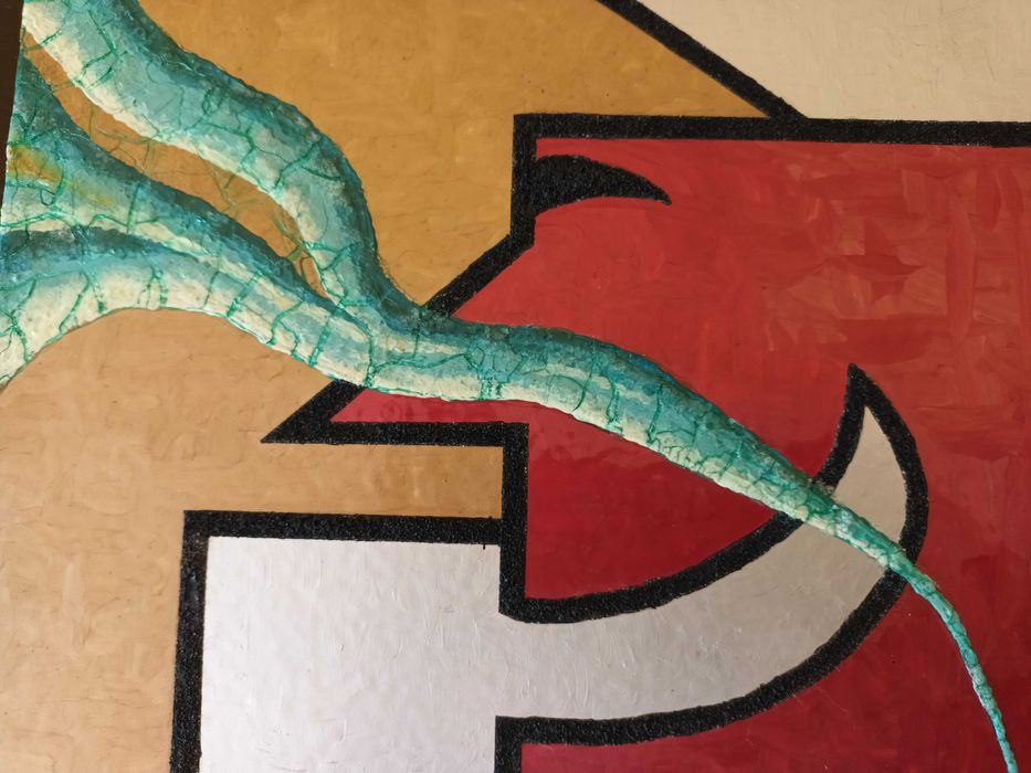 Teatro: (Tinta celulosa sobre mosaico 33x32,5cm)