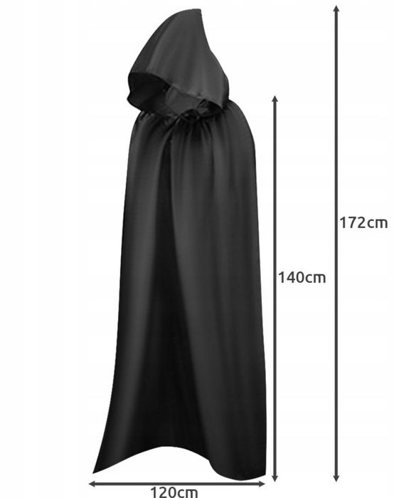 Strój Kostium HALLOWEEN MASKA Krzyk ŚMIERĆ PELERYNA Uniwersalny Rozmia