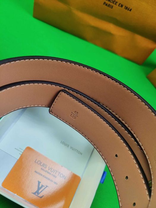 Pasek unisex Louis Vuitton z pudłkiem i torebka nowośc brazowy Premium