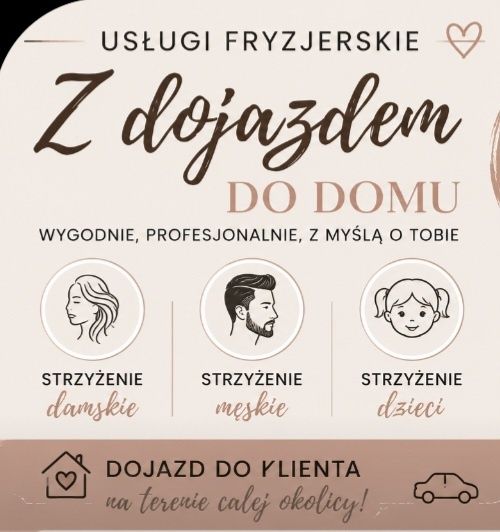 Fryzjer mobilny! Mieleszyn i okolice !