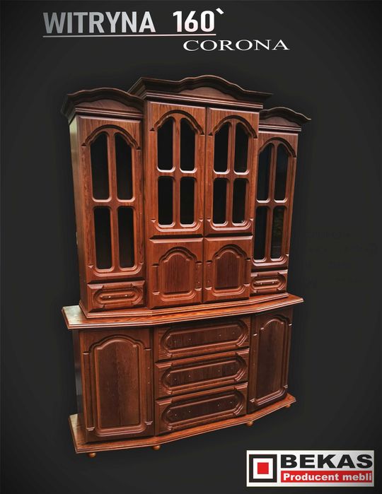 Prześliczna Witryna 120` Dąb Rustikal Dębowy  Producent BEKAS Meble