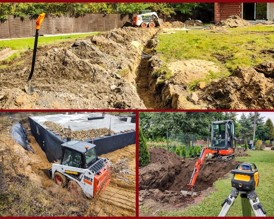 Prace ziemne Trawniki Ogrody Wod-Kan Drenaże Karczowanie Rekultywacja