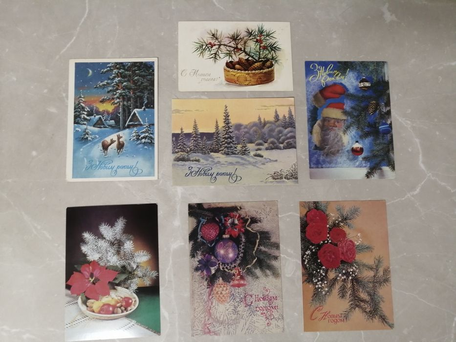 Открытки, календарики 80-90 годов