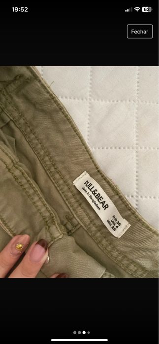 Calcoes cargo de cor verde