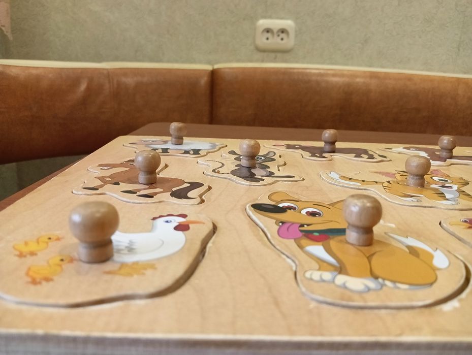 Дерев'яний сортер, розвиваючі ігри для малюків