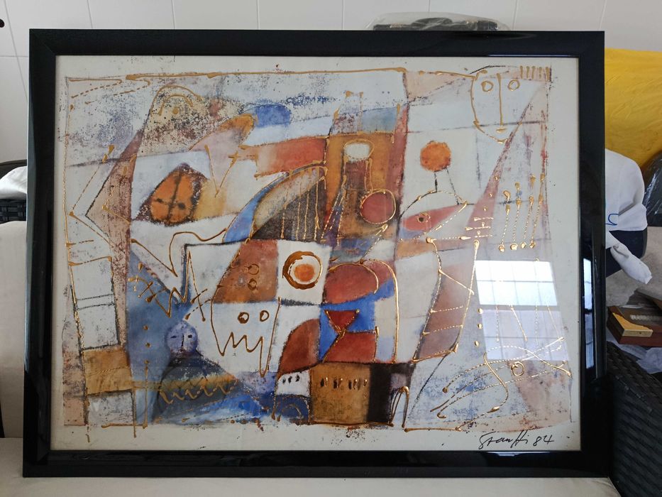 quadro gioconda monalisa e moldura e vidro