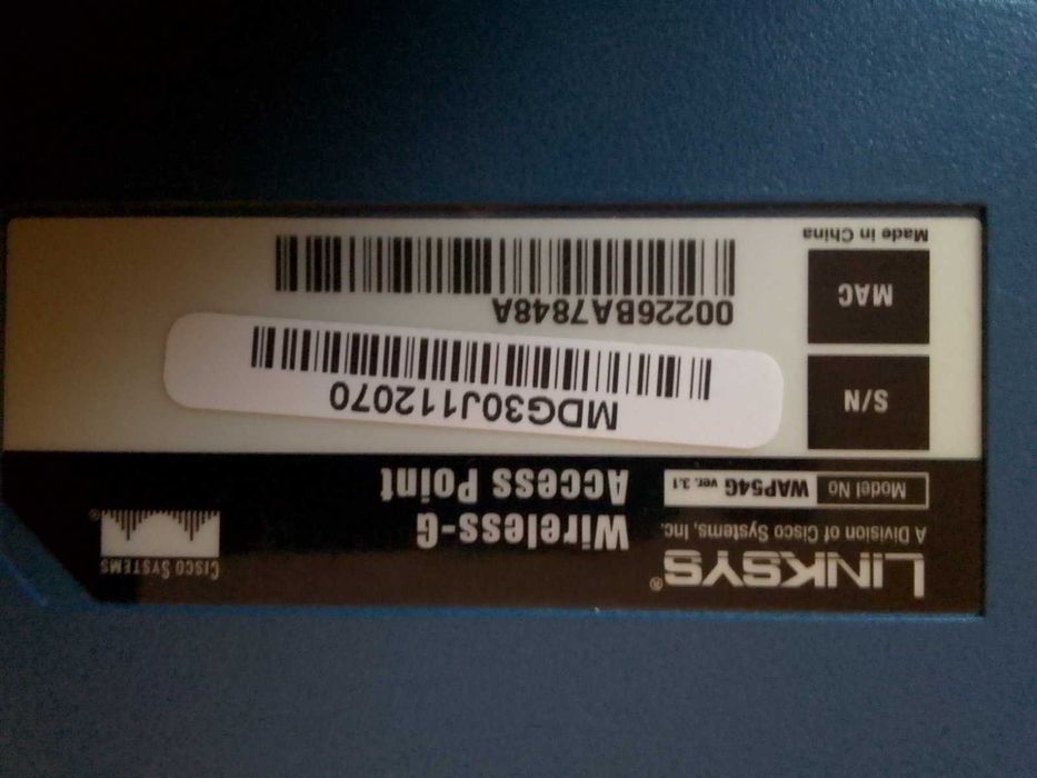 Беспроводная Wi-Fi точка доступа LINKSYS WAP54G