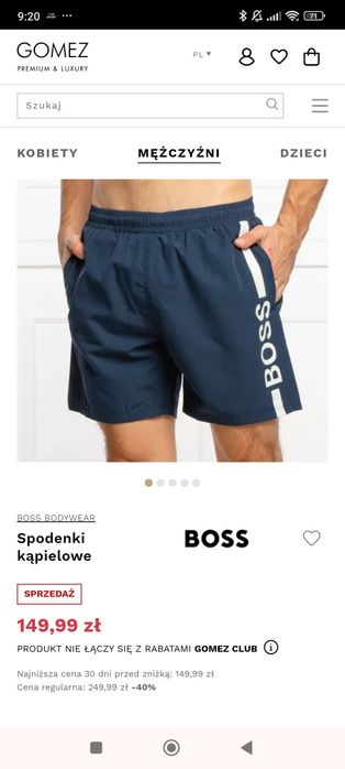 Hugo Boss,nowe męskie szorty kąpielowe
