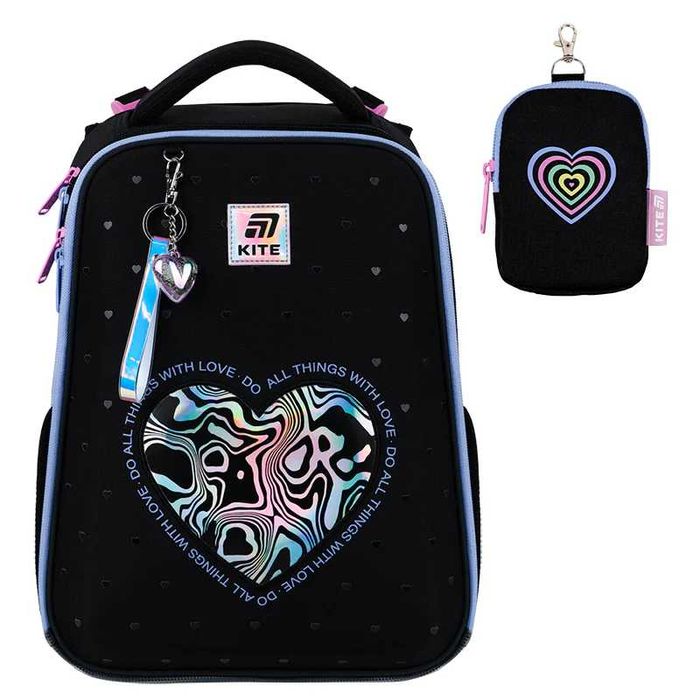 New 2025. Рюкзак шкільний Kite Education Love is на зріст 130-145см